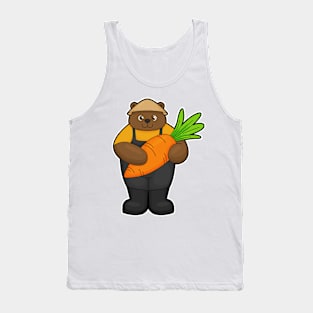 Bear as Farmer with Carrot Tank Top